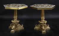 Lot 438 - A pair of gilt bronze centre tables