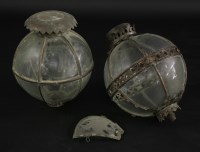 Lot 446 - Two similar glass lanterns