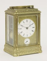 Lot 315 - A brass repeating carriage clock