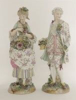 Lot 19 - A pair of large French porcelain figures