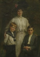 Lot 231 - George Sheridan Knowles (1863-1931)
PORTRAIT OF MRS A E T HINCHCLIFFE AND HER TWO SONS