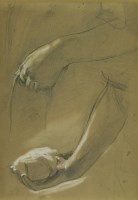 Lot 165 - Attributed to Sir John Everett Millais (1829-1896)
STUDY FOR DAVID
Pencil and bodycolour on buff paper
14.5 x 10.5cm