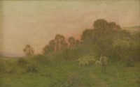 Lot 163 - George Marks (1857-1933) 
DRIVING SHEEP AT SUNSET
Watercolour
23 x 35cm

Provenance: From a descendant of the artist.