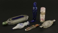 Lot 13 - A group of six glass scent bottles