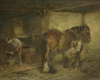 Lot 293 - Thomas Ivester Lloyd (1873-1942)
SHOEING A CARTHORSE
Signed l.r.