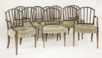 Lot 423 - A set of ten George III mahogany dining chairs