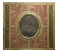 Lot 426 - A French bronze relief portrait of Louis XIV