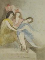 Lot 140 - After Marie Laurencin
'TROIS JEUNES FILLES';
'LA JEUNE DANSEUSE'
Two lithographs
image 37 x 27.5cm (2)

Provenance:  With Redfern Gallery