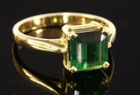 Lot 485 - An 18ct gold single stone tourmaline ring