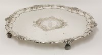 Lot 53 - A large old sheffield plate salver