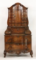 Lot 1402 - A 19th/20th century mahogany and inlaid bureau cabinet