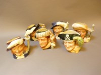 Lot 224 - Six Royal Doulton character jugs