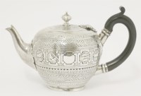 Lot 60 - A Victorian silver bachelor's 'zodiac' teapot