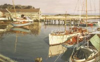 Lot 427 - Deryck Foster (1924-2012)
A HARBOUR AT SUNSET
Signed l.l.