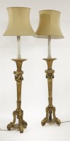 Lot 619 - A pair of neoclassical giltwood torchères