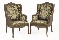 Lot 623 - A pair of Louis XVI style armchairs