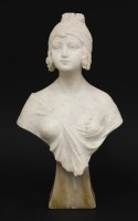 Lot 93 - A marble bust of a female