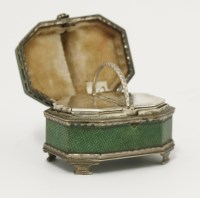 Lot 165 - A shagreen and white metal-mounted cosmetic case