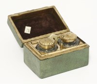 Lot 167 - A shagreen travelling pen and ink set