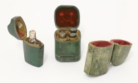 Lot 175 - Three shagreen scent bottle cases