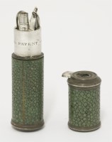 Lot 176 - A shagreen and white metal mounted spyglass etui