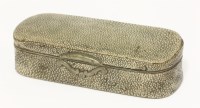 Lot 180 - A shagreen and silver-mounted tobacco box