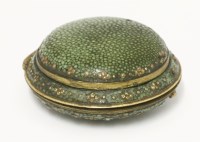 Lot 191 - A shagreen and gilt metal-mounted pair cased watch case