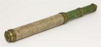 Lot 192 - A dyed shagreen cased three-drawer telescope