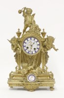 Lot 416 - A French gilt bronze mantel clock