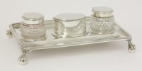 Lot 99 - A silver inkstand