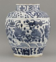 Lot 375 - A blue and white vase