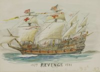 Lot 206 - William Lionel Wyllie RA RWS (1851-1931)  'HMS REVENGE' Signed l.r.
