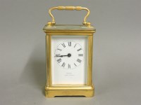 Lot 93 - A French brass carriage clock