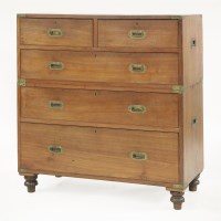 Lot 391 - A teak military chest