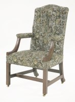 Lot 404 - A George III mahogany Gainsborough chair