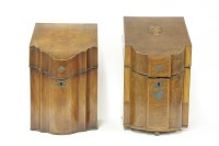 Lot 406 - Two George III mahogany knife boxes