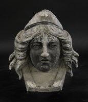 Lot 451 - A modern lead head of a goddess