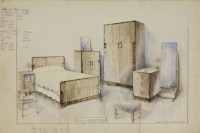 Lot 183 - Albert ('Bert') Duncan Gray
A COLLECTION OF TWELVE DESIGNS FOR BEDROOM SUITES
c.1920s-30s