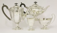 Lot 171 - A silver matched four-piece tea and coffee set