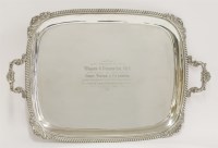 Lot 186 - A silver two-handled tray