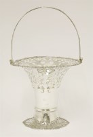 Lot 90 - A silver swing-handled basket