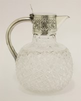 Lot 50 - A Victorian silver-mounted cut glass claret jug