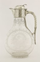 Lot 49 - A Victorian silver-mounted glass claret jug