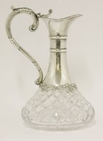 Lot 48 - A modern silver-mounted cut glass claret jug