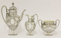 Lot 85 - A Victorian silver three-piece coffee set