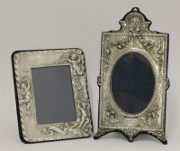 Lot 79 - Two modern silver-mounted velvet photograph frames