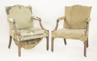 Lot 361 - A pair of George III mahogany library chairs