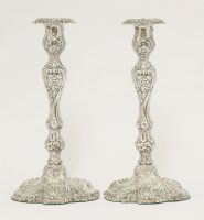 Lot 88 - A pair of Victorian silver candlesticks
