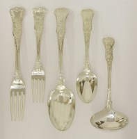 Lot 172 - A rare Victorian silver king's shape trailing vine pattern flatware service