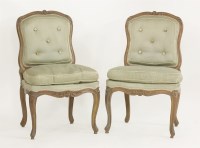 Lot 420 - A pair of late 19th century Louis XV style beechwood single chairs